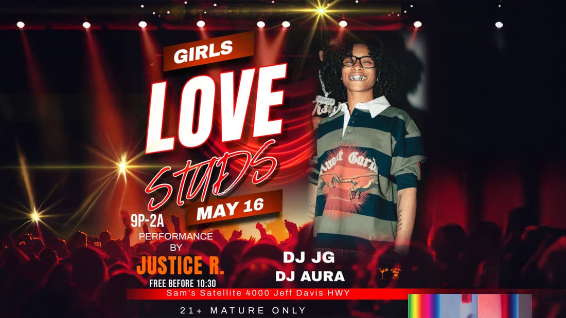 Justice R. Performs Live at Girls Love Studs May 16th RSVP Now
